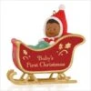 2015 Baby's First Christmas Sleigh *African American -Cheap Hallmark Store QSM7749