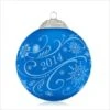 2014 Christmas Commemorative 2nd Blue Glass Ball -Cheap Hallmark Store QX9223