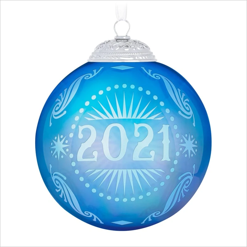 2021 Christmas Commemorative Ball 9th Blue Glass Ball 3 2021 Christmas Commemorative Ball 9th Blue Glass Ball