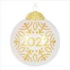 2022 Christmas Commemorative 10th White Glass Ball -Cheap Hallmark Store QXR9116
