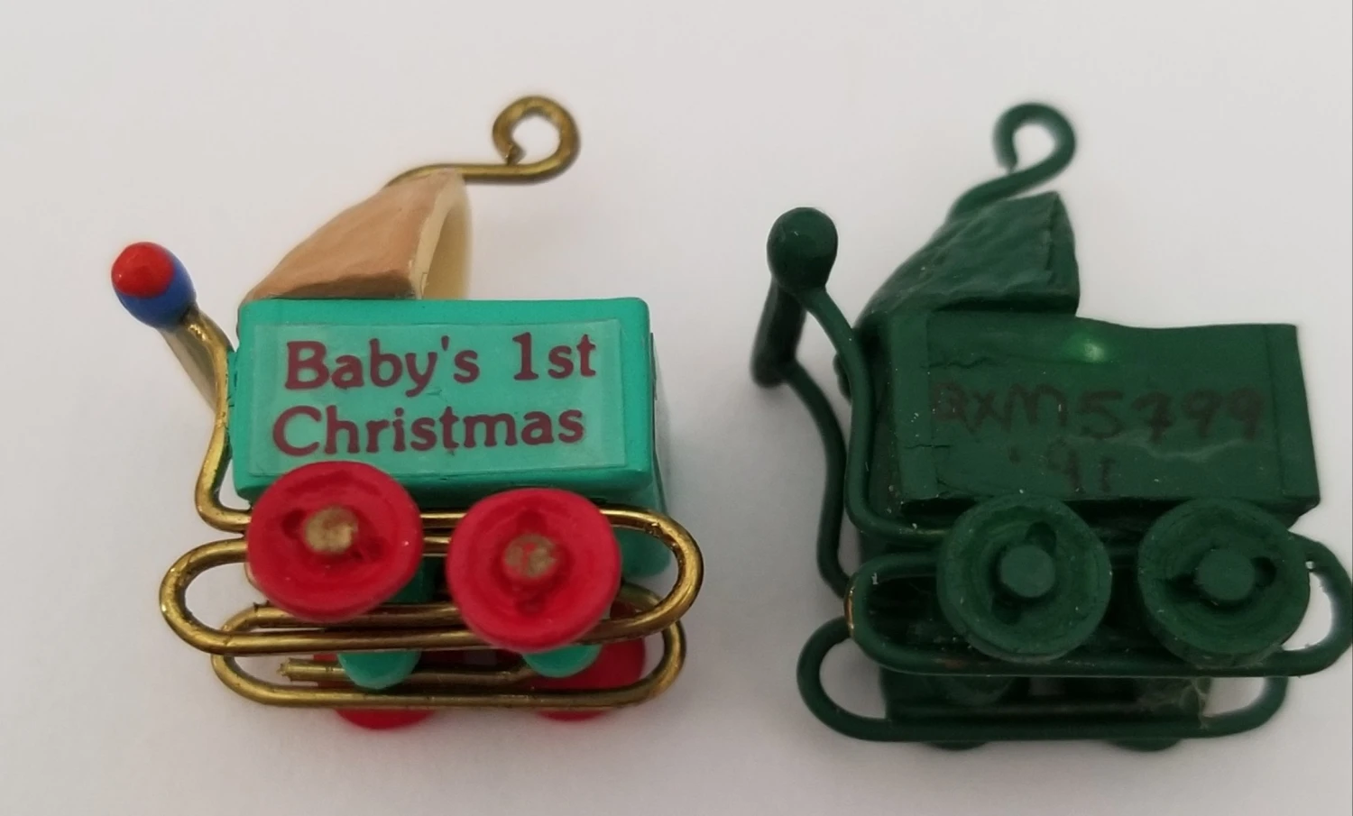 1991 Baby's First Christmas Carriage *Miniature *Hand Painted Prototype 2 1991 Baby's First Christmas Carriage *Miniature *Hand Painted Prototype